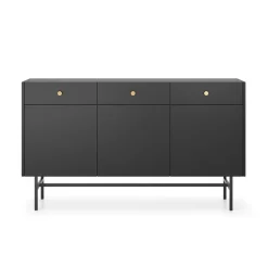 Madia moderna 155x90h cm 3 ante 3 cassetti nero Eterna
