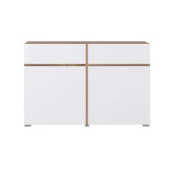 Madia moderna 120x78h cm 2 ante 2 cassetti bianco rovere Lolla