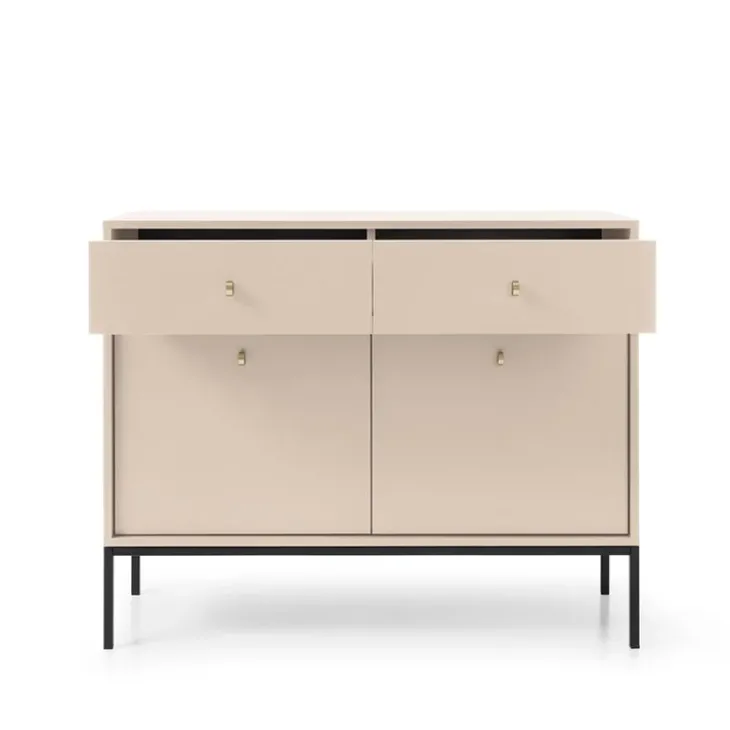 Madia moderna 104x83h cm 2 ante con cassetti soggiorno beige Glory
