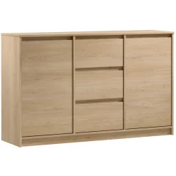 Madia moderna 138x87h cm 2 ante e 3 cassetti rovere Funny