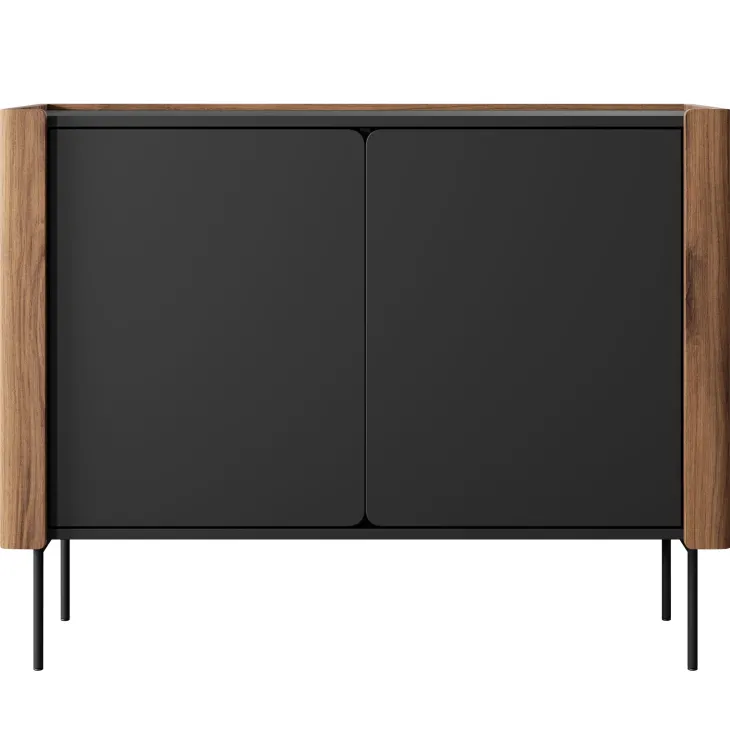 Madia moderna 105x83h cm 2 ante noce nero Wrappy