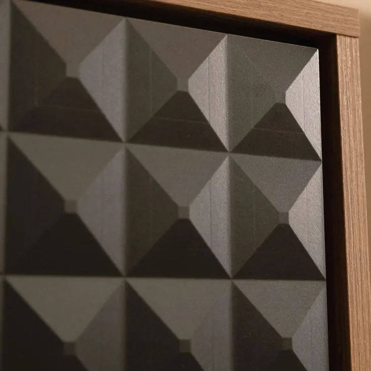 Madia moderna 190x80h cm 3 ante serigrafato rovere nero Duplo