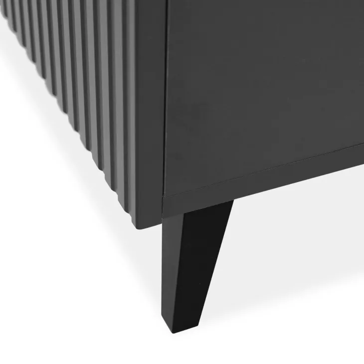 Madia moderna 181x83h cm con camino elettrico cannettato antracite Essence