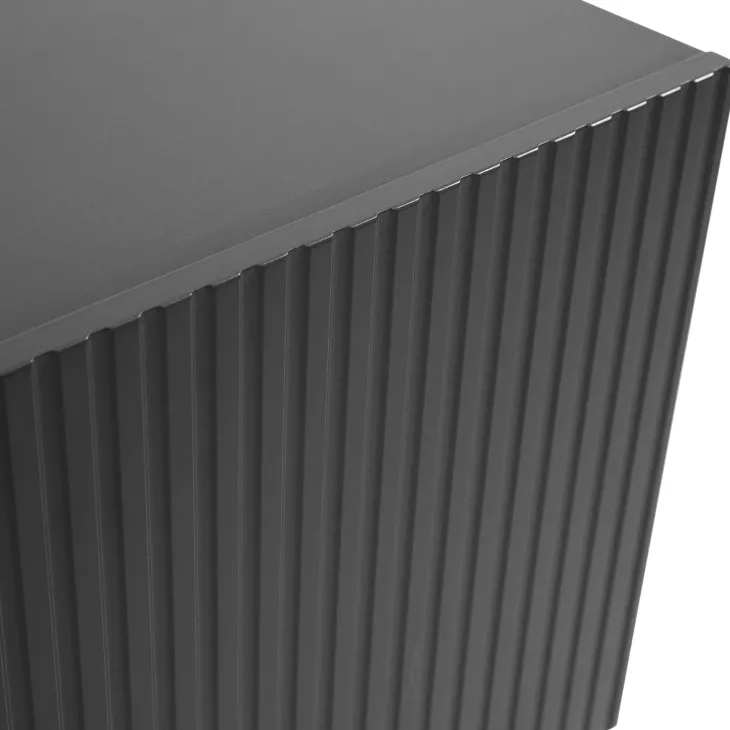 Madia moderna 181x83h cm con camino elettrico cannettato antracite Essence