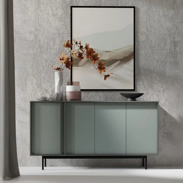 Madia 163x87 cm 4 ante antracite verde Essenzia