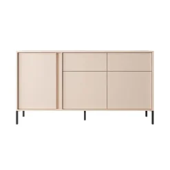 Madia 153x82cm 3 ante 2 cassetti moderna beige Melly