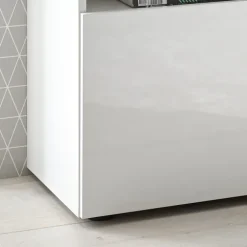 Madia 111x82h cm 1 anta a ribalta 1 cassetto bianco opaco e lucido Steppi