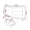 Madia 138x83h cm 1 anta 3 cassetti rovere antracite Salisburgo