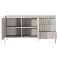 Madia 154x82h cm 2 ante 3 cassetti beige cannettato Ciar