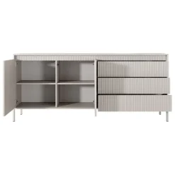 Madia 187x82h cm 2 ante 3 cassetti beige cannettato Ciar