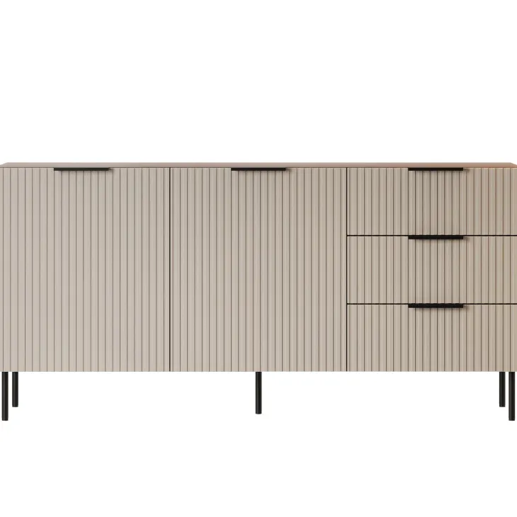Madia 156x76h cm 2 ante 3 cassetti beige cashmere noce Serenia