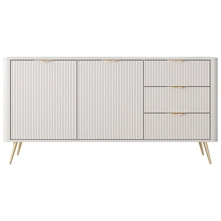 Madia 163x81h cm 2 ante 3 cassetti beige cannettato Ramis
