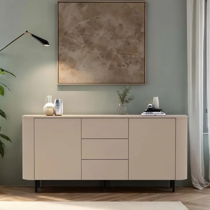 Madia 180x82h cm 2 ante 3 cassetti beige cashmere Lucrezia