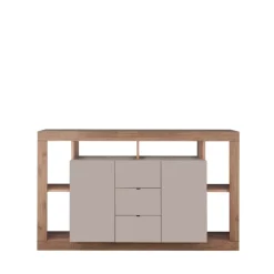 Madia 172x102h cm 2 ante 3 cassetti beige cashmere rovere scuro Trilogy
