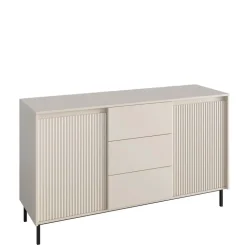 Madia 153x90h cm 2 ante 3 cassetti design cannettato beige cashmere Strike