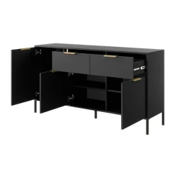 Madia 153x81h cm 3 ante 2 cassetti moderna antracite Nebula