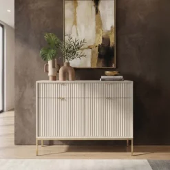 Madia 104x83h cm 2 ante 2 cassetti moderna design beige Alisa