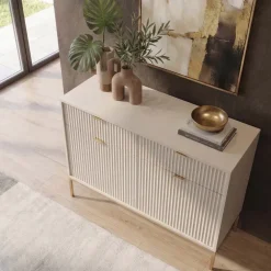 Madia 104x83h cm 2 ante 2 cassetti moderna design beige Alisa