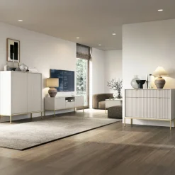 Madia 104x83h cm 2 ante 2 cassetti moderna design beige Alisa