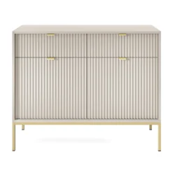 Madia 104x83h cm 2 ante 2 cassetti moderna design beige Alisa