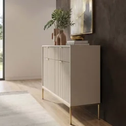Madia 104x83h cm 2 ante 2 cassetti moderna design beige Alisa