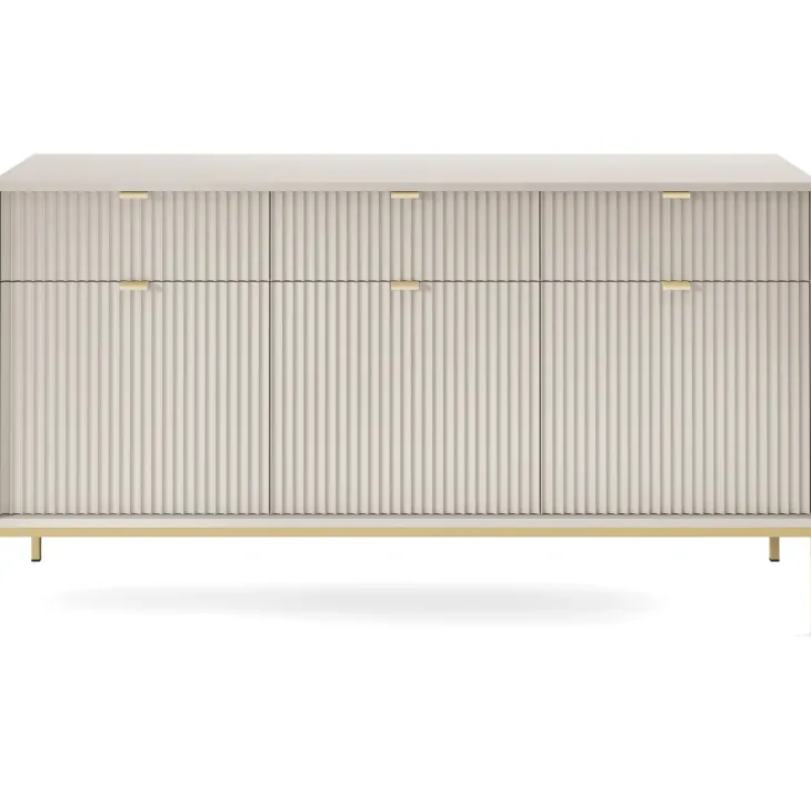 Madia 154x83h cm 3 ante 3 cassetti moderna beige Alisa