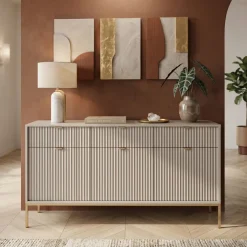 Madia 154x83h cm 3 ante 3 cassetti moderna beige Alisa