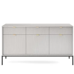 Madia 154x83h cm 3 ante 3 cassetti moderna grigio Alisa