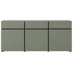 Madia 180x78h cm 3 ante 3 cassetti moderna verde nero Lolla