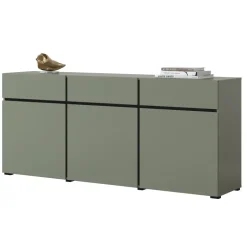 Madia 180x78h cm 3 ante 3 cassetti moderna verde nero Lolla