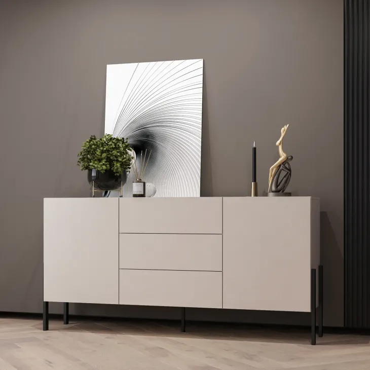 Madia 180x90h cm 2 ante 3 cassetti moderna beige cashmere Simple