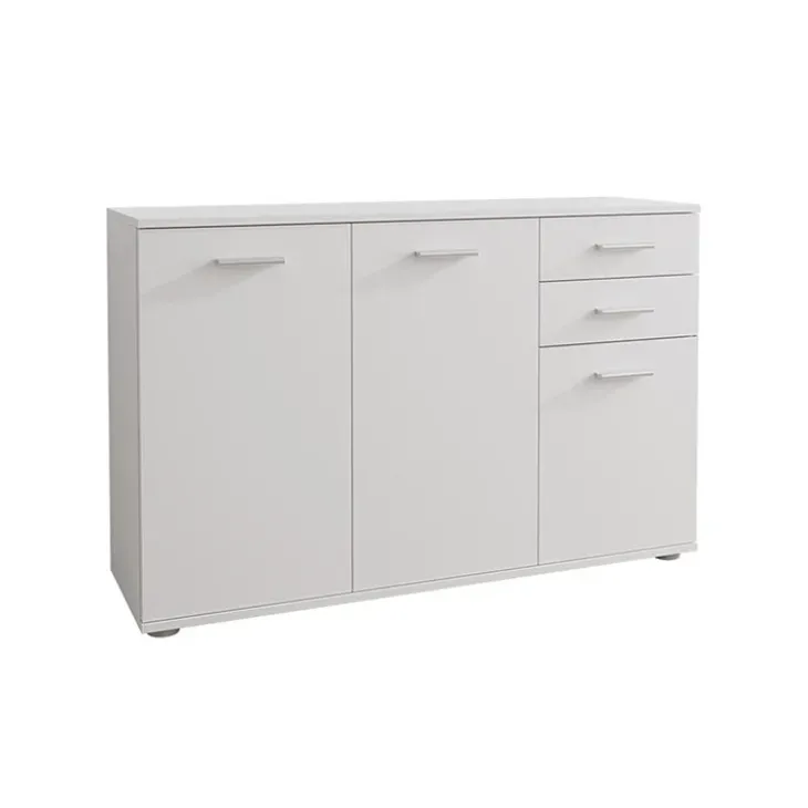 Madia 106x76h cm 3 ante 2 cassetti moderna bianco Ely