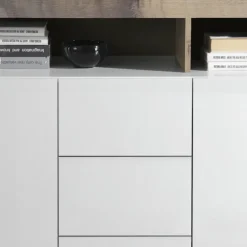Madia 146x93h cm 2 ante 3 cassetti moderna bianco lucido pero Invictus