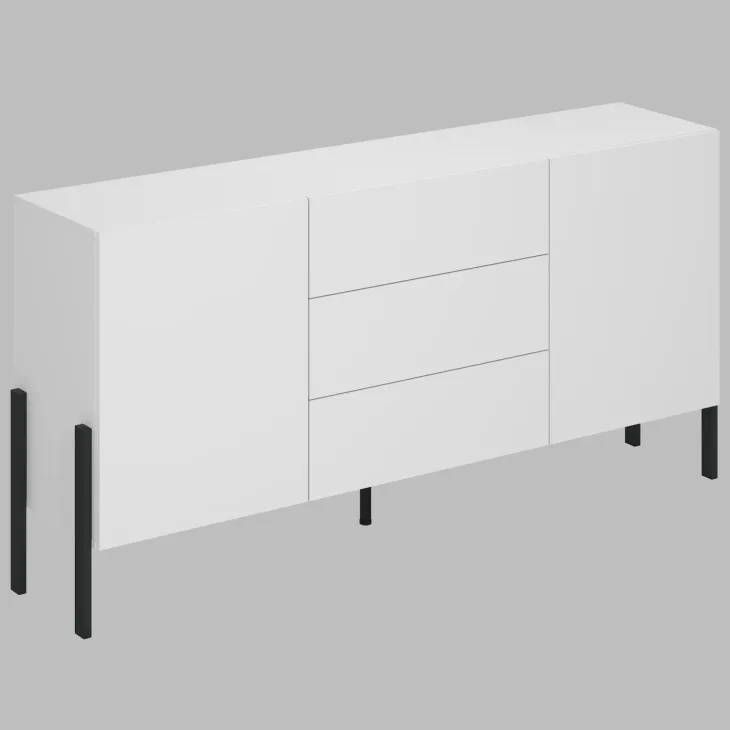 Madia 180x90h cm 2 ante 3 cassetti moderna bianco Simple