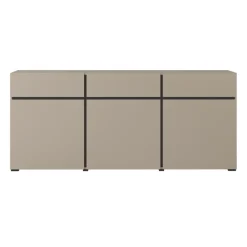 Madia 180x78h cm 3 ante 3 cassetti moderna tortora nero Lolla