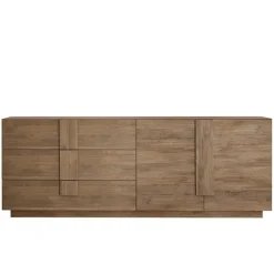 Madia 241x90h cm 2 ante 3 cassetti moderna rovere scuro Alvarez