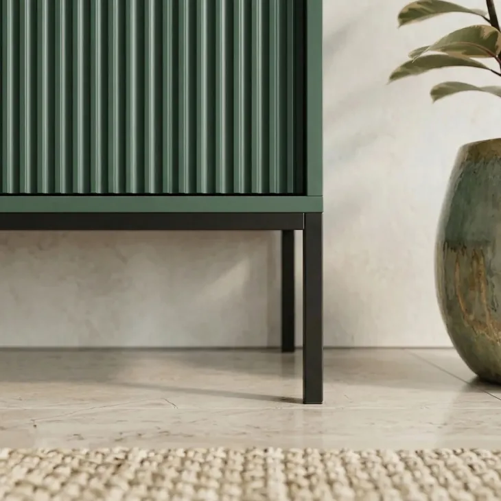 Madia 154x83h cm 3 ante 3 cassetti moderna verde Alisa