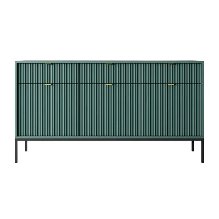 Madia 154x83h cm 3 ante 3 cassetti moderna verde Alisa