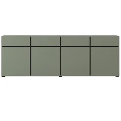 Madia 225x78h cm 4 ante 4 cassetti moderna verde nero Lolla