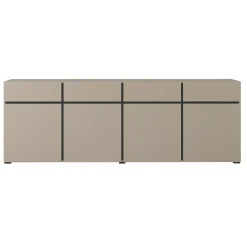 Madia 225x78h cm 4 ante 4 cassetti moderna tortora nero Lolla