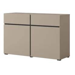 Madia 120x78h cm 2 ante 2 cassetti moderna tortora nero Lolla