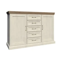 Madia 127x98h cm 2 ante 5 cassetti pino frassinato rovere Blend