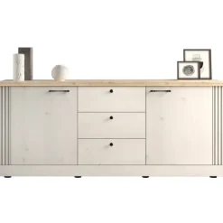 Madia 211x88h cm 2 ante 3 cassetti rovere bianco frassinato Armonia