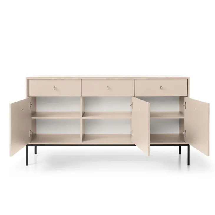Madia 154x83h cm 3 ante 3 cassetti soggiorno beige Glory