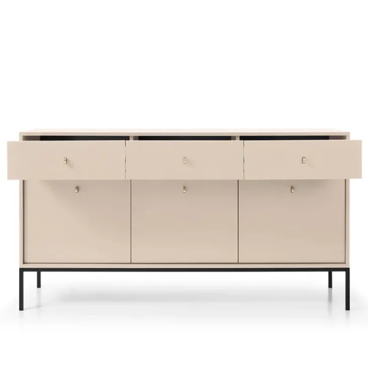 Madia 154x83h cm 3 ante 3 cassetti soggiorno beige Glory