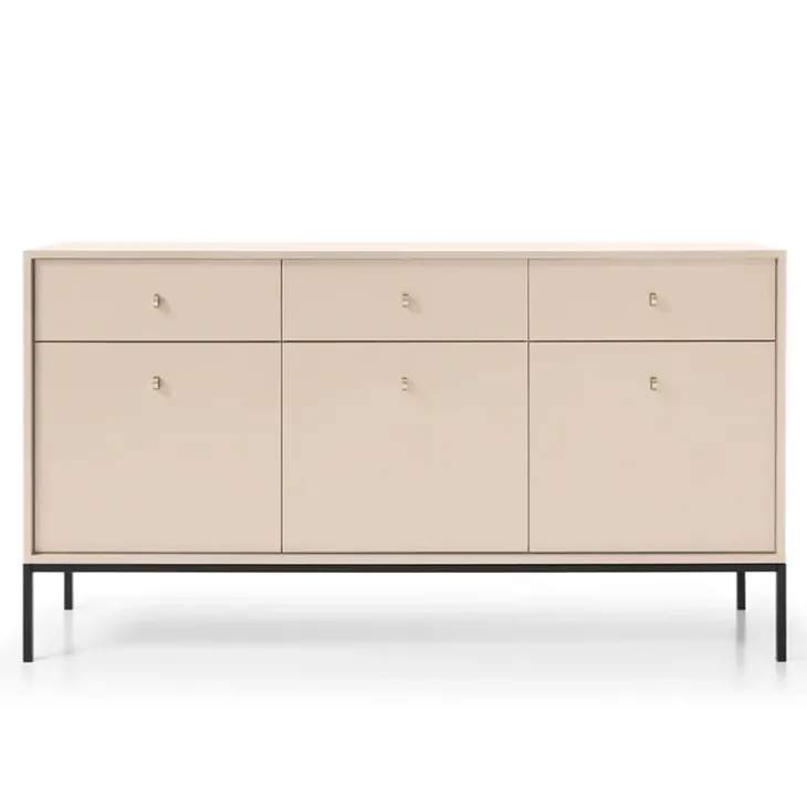 Madia 154x83h cm 3 ante 3 cassetti soggiorno beige Glory