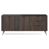 Madia 195x81h cm 2 ante 3 cassetti soggiorno wengè nero Vesper