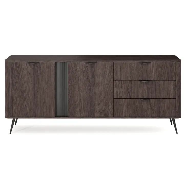 Madia 195x81h cm 2 ante 3 cassetti soggiorno wengè nero Vesper