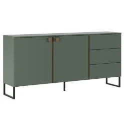 Madia 184x87h cm 2 ante 3 cassetti verde salvia scuro rovere Selvia