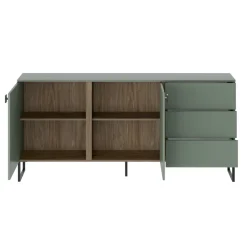 Madia 184x87h cm 2 ante 3 cassetti verde salvia scuro rovere Selvia